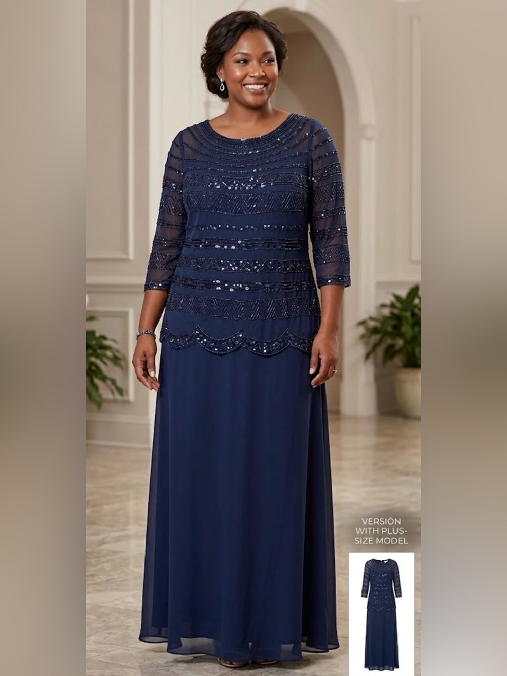 Pisarro Nights Blue Sequin Overlay Maxi Dress Size 16